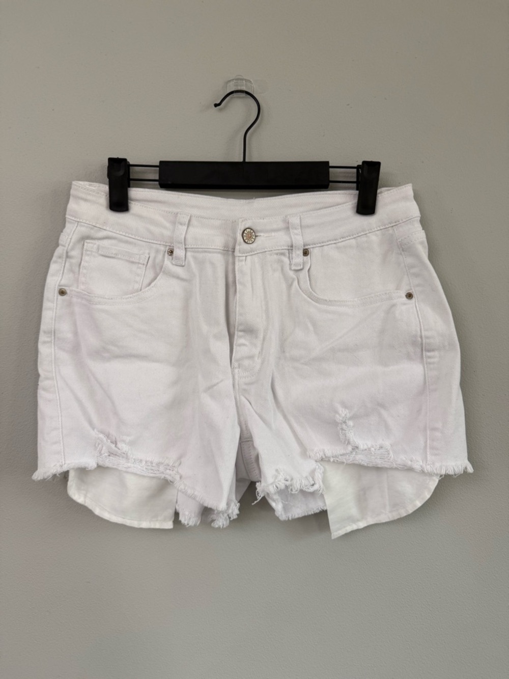 White Distressed Women's Denim Shorts